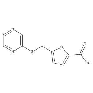 2-Furancarboxylic acid, 5-[(2-pyrazinylthio)methyl]- Structure