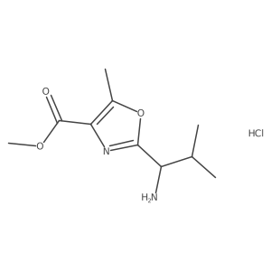 methyl 2-[(1R)-1-amino-2-methylpropyl]-5-methyl-1,3-oxazole-4-carboxylate hydrochloride (1:1) Structure