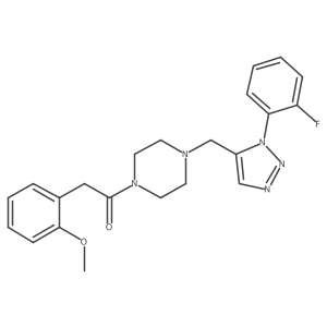 1-{[1-(2-fluorophenyl)-1H-1,2,3-triazol-5-yl]methyl}-4-[(2-methoxyphenyl)acetyl]piperazine结构式