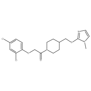 2-(2,4-dichlorophenoxy)-1-(4-(((1-methyl-1H-imidazol-2-yl)thio)methyl)piperidin-1-yl)ethanone Structure
