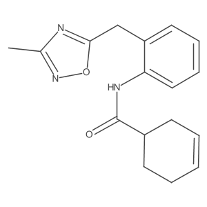 N-(2-((3-methyl-1,2,4-oxadiazol-5-yl)methyl)phenyl)cyclohex-3-enecarboxamide Structure