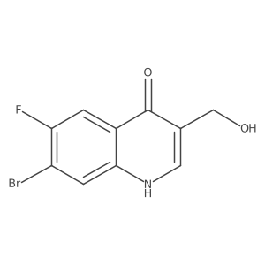 7-Bromo-6-fluoro-3-hydroxymethyl-4-oxo-1,4-dihydroquinoline结构式