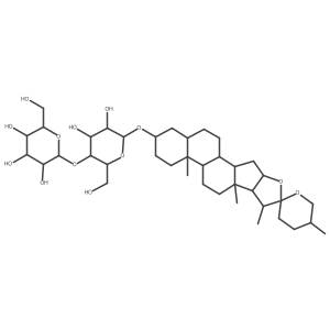 I(2)-D-Glucopyranoside, (3I(2),5I(2),25R)-spirostan-3-yl 4-O-I(2)-D-glucopyranosyl- Structure