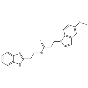 N-[2-(1H-1,3-benzimidazol-2-yl)ethyl]-3-(5-methoxy-1H-indol-1-yl)propanamide结构式