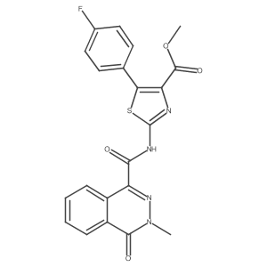 Methyl 5-(4-fluorophenyl)-2-{[(3-methyl-4-oxo-3,4-dihydrophthalazin-1-yl)carbonyl]amino}-1,3-thiazole-4-carboxylate Structure