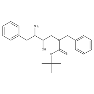 Carbamic acid, [(2R,3S)-3-amino-2-hydroxy-4-phenylbutyl](phenylmethyl)-, 1,1-dimethylethyl ester结构式