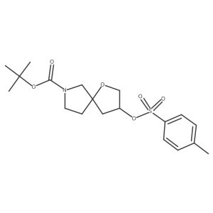 Tert-butyl 3-(tosyloxy)-1-oxa-7-azaspiro[4.4]nonane-7-carboxylate结构式