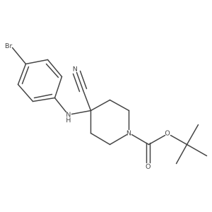 Tert-butyl 4-((4-bromophenyl)amino)-4-cyanopiperidine-1-carboxylate Structure