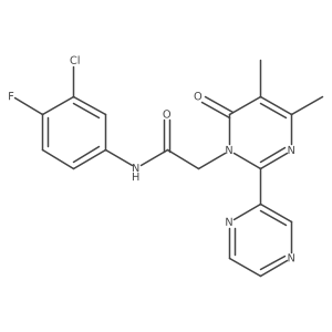 N-(3-Chloro-4-fluorophenyl)-2-[4,5-dimethyl-6-oxo-2-(pyrazin-2-YL)-1,6-dihydropyrimidin-1-YL]acetamide Structure