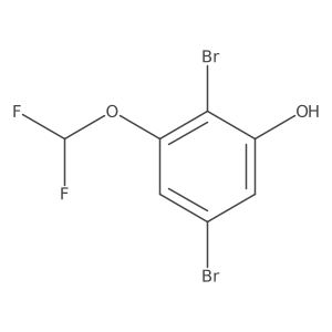 2,5-Dibromo-3-(difluoromethoxy)phenol结构式
