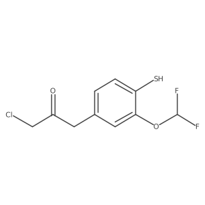 1-Chloro-3-(3-(difluoromethoxy)-4-mercaptophenyl)propan-2-one结构式
