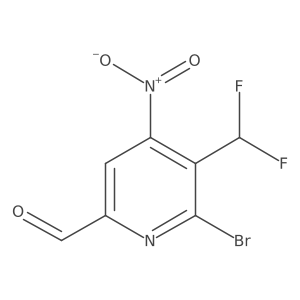 6-bromo-5-(difluoromethyl)-4-nitro-pyridine-2-carbaldehyde Structure