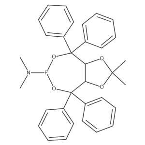 Rel-(3aR,6s,8aS)-N,N,2,2-tetramethyl-4,4,8,8-tetraphenyltetrahydro-[1,3]dioxolo[4,5-e][1,3,2]dioxaphosphepin-6-amine结构式