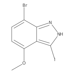 7-bromo-3-iodo-4-methoxy-1H-Indazole结构式