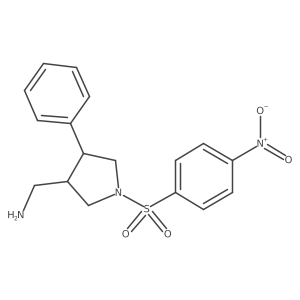1-[(3R,4R)-1-(4-nitrobenzenesulfonyl)-4-phenylpyrrolidin-3-yl]methanamine Structure