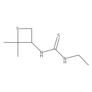 1-(2,2-Dimethylthietan-3-yl)-3-ethylthiourea结构式