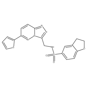 N-((6-(thiophen-2-yl)-[1,2,4]triazolo[4,3-b]pyridazin-3-yl)methyl)-2,3-dihydrobenzofuran-5-sulfonamide结构式