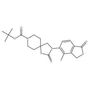 3-(1,3-Dihydro-4-methyl-1-oxo-5-isobenzofuranyl)-2-oxo-1-oxa-3,8-diazaspiro[4.5]decane-8-carboxylic acid 1,1-dimethylethyl ester结构式