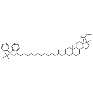 Pregnan-20-one, 3-[(16,16-dimethyl-1-oxo-15,15-diphenyl-2,5,8,11,14-pentaoxa-15-silaheptadec-1-yl)oxy]-17,21-dihydroxy-, (3I+/-,5I(2))-结构式