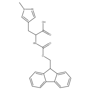 Fmoc-(S)-2-amino-3-(1-methyl-1H-pyrazol-4-yl) propanoic acid结构式