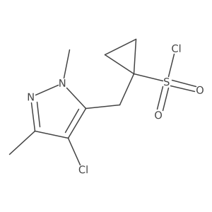 1-[(4-chloro-1,3-dimethyl-1H-pyrazol-5-yl)methyl]cyclopropane-1-sulfonyl chloride结构式