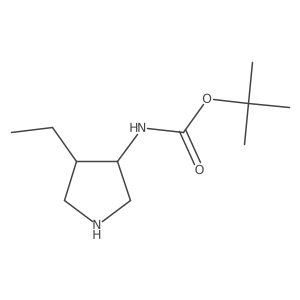 trans-tert-butyl N-4-ethylpyrrolidin-3-yl]carbamate结构式