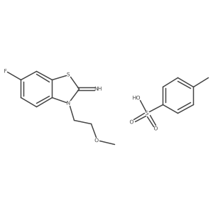6-fluoro-3-(2-methoxyethyl)benzo[d]thiazol-2(3H)-imine 4-methylbenzenesulfonate Structure