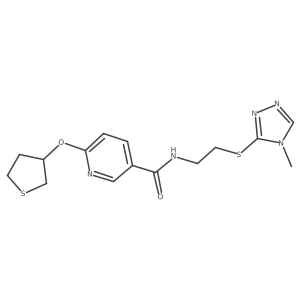 N-(2-((4-methyl-4H-1,2,4-triazol-3-yl)thio)ethyl)-6-((tetrahydrothiophen-3-yl)oxy)nicotinamide Structure