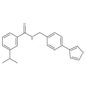 3-(dimethylamino)-N-((6-(furan-3-yl)pyridin-3-yl)methyl)benzamide结构式
