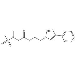 2-(N-methylmethanesulfonamido)-N-[2-(4-phenyl-1H-pyrazol-1-yl)ethyl]acetamide结构式