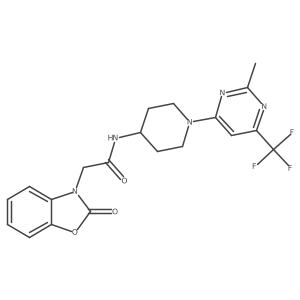 N-(1-(2-methyl-6-(trifluoromethyl)pyrimidin-4-yl)piperidin-4-yl)-2-(2-oxobenzo[d]oxazol-3(2H)-yl)acetamide Structure