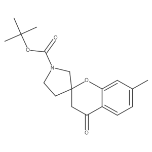 tert-Butyl 7-methyl-4-oxo-3,4-dihydrospiro[1-benzopyran-2,3'-pyrrolidine]-1'-carboxylate Structure