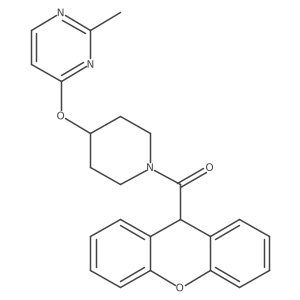 (4-((2-methylpyrimidin-4-yl)oxy)piperidin-1-yl)(9H-xanthen-9-yl)methanone结构式