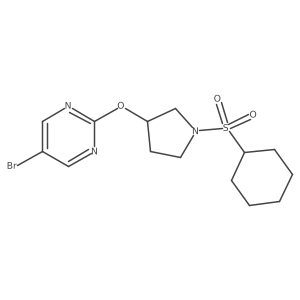 5-Bromo-2-{[1-(cyclohexanesulfonyl)pyrrolidin-3-yl]oxy}pyrimidine结构式