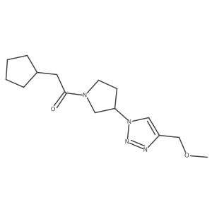 2-cyclopentyl-1-{3-[4-(methoxymethyl)-1H-1,2,3-triazol-1-yl]pyrrolidin-1-yl}ethan-1-one结构式
