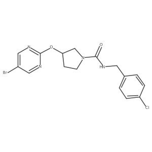 3-[(5-bromopyrimidin-2-yl)oxy]-N-[(4-chlorophenyl)methyl]pyrrolidine-1-carboxamide Structure