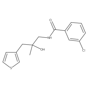 3-chloro-N-{2-hydroxy-2-[(thiophen-3-yl)methyl]propyl}benzamide Structure