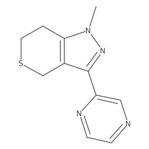 1-Methyl-3-(pyrazin-2-yl)-1,4,6,7-tetrahydrothiopyrano[4,3-c]pyrazole结构式