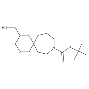 Tert-butyl 2-(aminomethyl)-1,4-dioxa-9-azaspiro[5.6]dodecane-9-carboxylate Structure