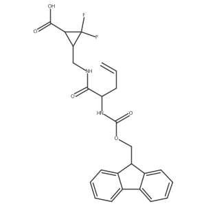 3-{[2-({[(9H-fluoren-9-yl)methoxy]carbonyl}amino)pent-4-enamido]methyl}-2,2-difluorocyclopropane-1-carboxylic acid Structure