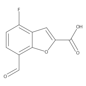 4-Fluoro-7-formyl-1-benzofuran-2-carboxylic acid Structure