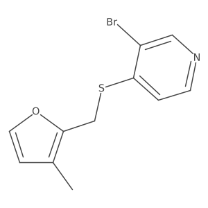 3-Bromo-4-{[(3-methylfuran-2-yl)methyl]sulfanyl}pyridine结构式