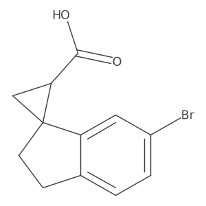 Rel-(1R,2S)-6'-bromo-2',3'-dihydrospiro[cyclopropane-1,1'-indene]-2-carboxylic acid Structure