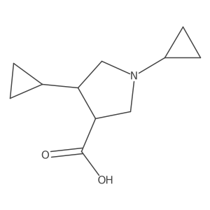 1,4-Dicyclopropylpyrrolidine-3-carboxylic acid结构式