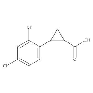 rac-(1R,2R)-2-(2-bromo-4-chlorophenyl)cyclopropane-1-carboxylic acid结构式