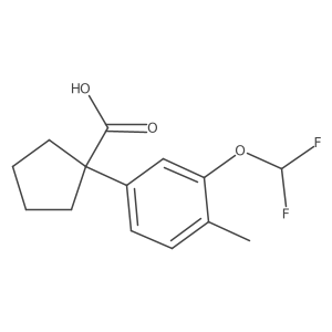 1-[3-(Difluoromethoxy)-4-methylphenyl]cyclopentane-1-carboxylic acid结构式