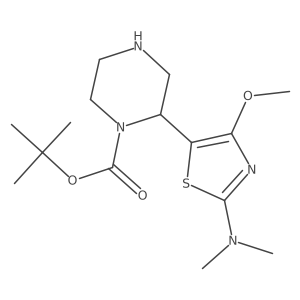 Tert-butyl 2-[2-(dimethylamino)-4-methoxy-1,3-thiazol-5-yl]piperazine-1-carboxylate结构式