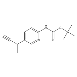 tert-butyl N-[5-(but-3-yn-2-yl)pyrimidin-2-yl]carbamate结构式