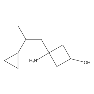 3-Amino-3-(2-cyclopropylpropyl)cyclobutan-1-ol结构式