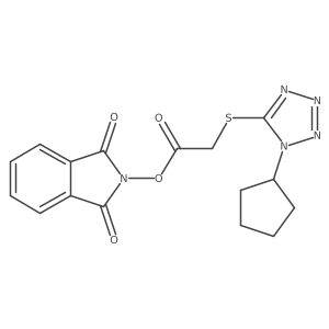 1,3-dioxo-2,3-dihydro-1H-isoindol-2-yl 2-[(1-cyclopentyl-1H-1,2,3,4-tetrazol-5-yl)sulfanyl]acetate结构式